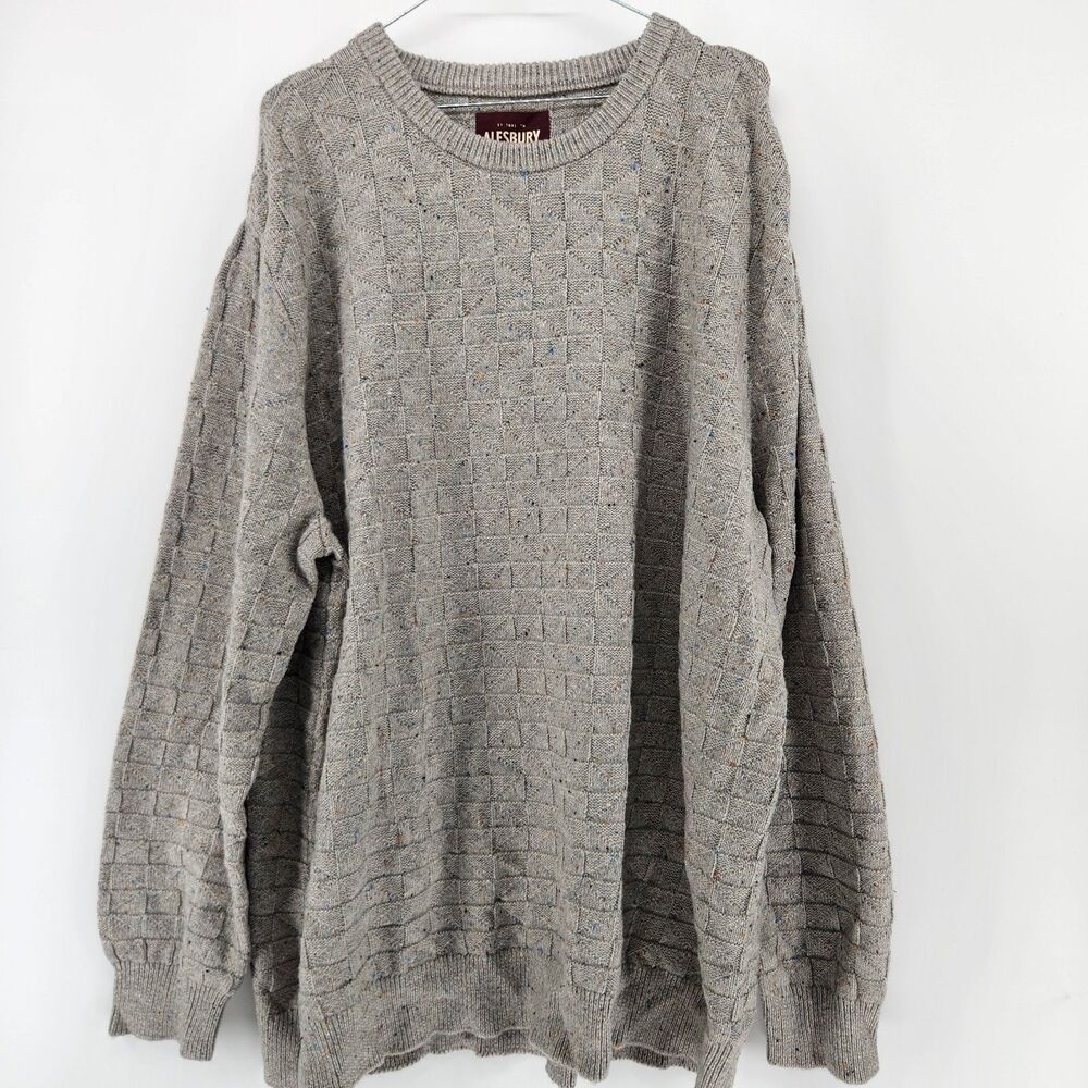 Alesbury‎ Men's Grey XXL Textured Neps Crewneck Sweater NWT